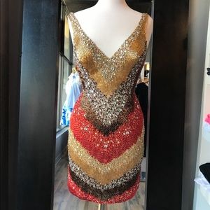 TERANI COUTURE BEADED DRESS